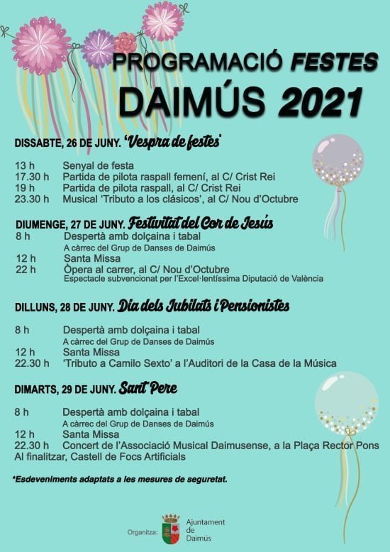 programación de las fiestas de Daimús